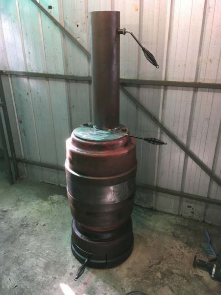 Самодельная печь буржуйка из тормозных барабанов (21 фото изготовления)