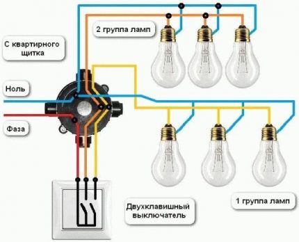 Схема подключения двухклавишного выключателя и пошаговое руководство по его установке