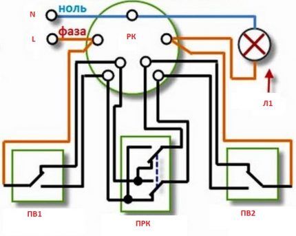 Подключение проходного выключателя с двух и с трех мест: разбор схем + инструктаж по установке