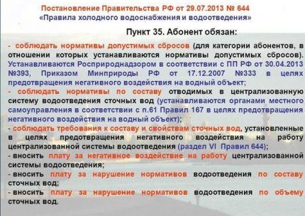 Правила водоснабжения и водоотведения: расчет баланса + нормы подачи и расхода воды