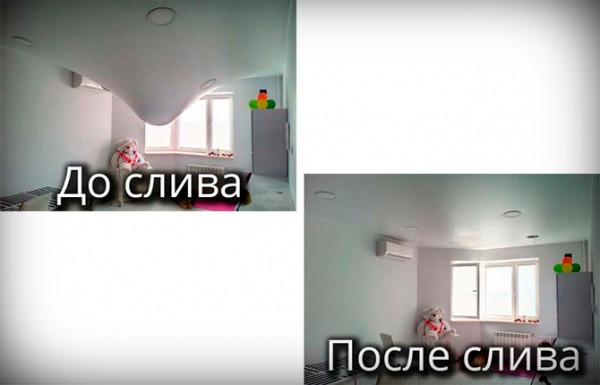 Как слить воду с натяжного потолка самостоятельно: пошаговая инструкция, распространенные ошибки