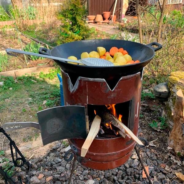Сделал печь под казан из газового баллона: фото, описание изготовления