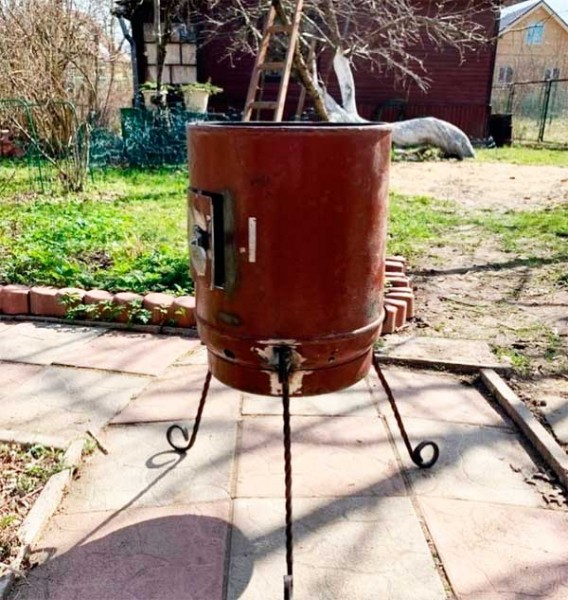 Сделал печь под казан из газового баллона: фото, описание изготовления