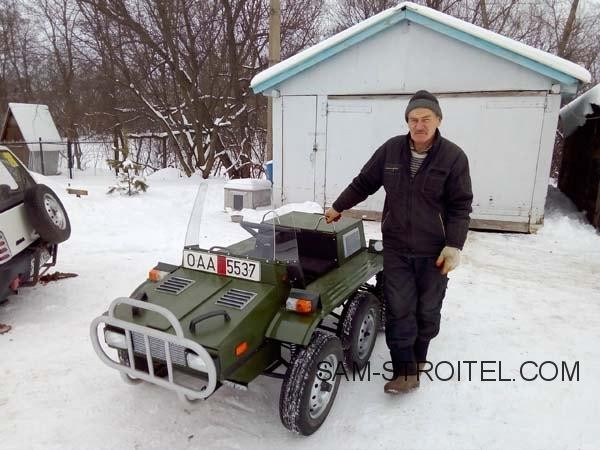 Самодельный мини автомобиль с двигателем от мотороллера